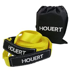 houert heavy duty tow strap, 3inch x30ft recovery strap, 30,000 lbs tow strap, vehicle tow straps with protected loop ends, emergency car automobile off-road truck accessories towing rope
