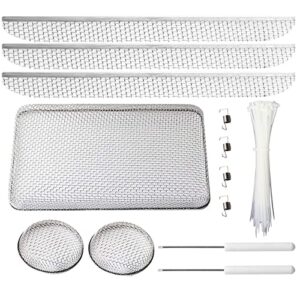 rv flying insect bug screen for camper vents protects rv furnaces from insects stainless steel mesh with installation tool 20" x 1-1/2" & 2.8''x1.3'' & 8.5" x 6" x 1.3" rv water heater screens