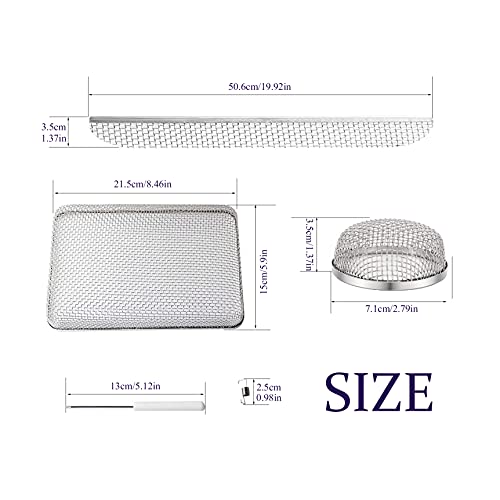 RV Flying Insect Bug Screen for Camper Vents Protects RV Furnaces from Insects Stainless Steel Mesh with Installation Tool 20" x 1-1/2" & 2.8''x1.3'' & 8.5" x 6" x 1.3" RV Water Heater Screens