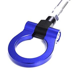 iJDMTOY Blue Track Racing Style Tow Hook Ring Compatible with BMW 1 2 3 4 5 X1 X3 X4 X5 X6 Series, Compatible with Mini Cooper F54 F55 R60 R61, Made of Lightweight Aluminum