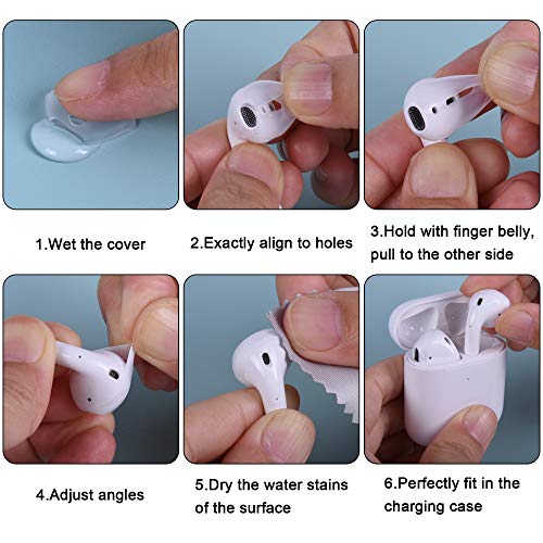 Wisdompro 10 Pairs Ear Tips Compatible with Apple AirPods 2 and 1, Ultra Thin Soft Silicone Anti-Slip Dust Proof Protective Fit in Case Ear Skins - Translucent