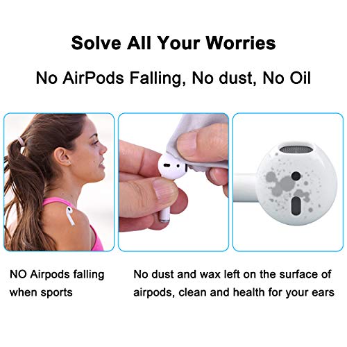 Wisdompro 10 Pairs Ear Tips Compatible with Apple AirPods 2 and 1, Ultra Thin Soft Silicone Anti-Slip Dust Proof Protective Fit in Case Ear Skins - Translucent