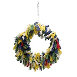 balacoo bird ring toy parrot grooming ropes hanging swing snuggle ring toy (random color)