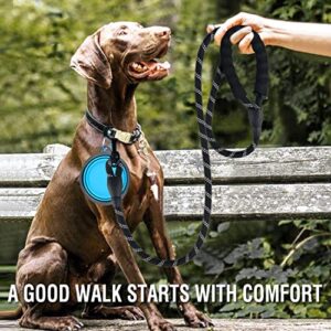 COOYOO 2 Pack Dog Leash 2/5/6 FT Heavy Duty - Comfortable Padded Handle - Reflective Dog Leash for Medium Large Dogs with Collapsible Pet Bowl