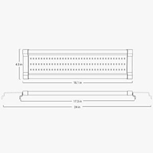 NICREW ClassicLED Gen 2 Aquarium Light, Dimmable LED Fish Tank Light with 2-Channel Control, White and Blue LEDs, High Output, Size 18 to 24 Inch, 15 Watts