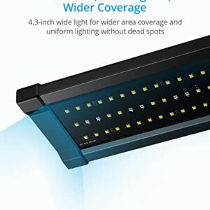 NICREW ClassicLED Gen 2 Aquarium Light, Dimmable LED Fish Tank Light with 2-Channel Control, White and Blue LEDs, High Output, Size 18 to 24 Inch, 15 Watts