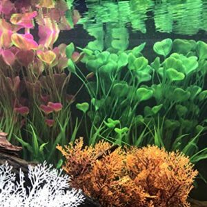 2 Pcs Artificial Green Water Plants, Fish Tank Aquarium Decorations, Made of Soft Plastic