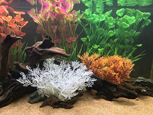 2 Pcs Artificial Green Water Plants, Fish Tank Aquarium Decorations, Made of Soft Plastic