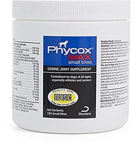 dechra phycox max small bites, joint supplement for dogs (120ct)