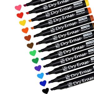 [12 pack] upgrade dry erase markers, dealkits low-odor assorted colors whiteboard markers bulk for kids, classrooms office home glassboard dry erase white board mirror activity workbook chisel tip