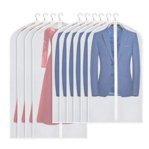 univivi hanging garment bags10pack clear dress bags clothes bag covers for coat gown suit