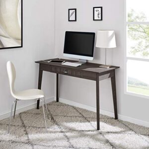 Newport Series Home Office Computer Writing Desk with Fully Extended Drawer | Laptop PC Workstation with USB Hub | Sturdy and Stylish | Easy Assembly| Smoke Oak Wood Look Accent Living Room Furniture