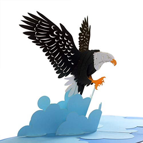 CUTE POPUP - Father Day Card, 4th of July Cards, 3D Unique Bald Eagle Card, Independence Day Pop Up Cards, Father's Day Card - Eagle Scout Present, Perfect 3D Card Eagle for Family and Friends on Any Occasion