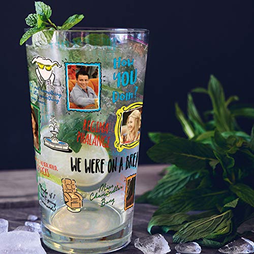 Friends Famous Classic Quotes 16oz pint glass Friends The TV Show (1 Glass Included)