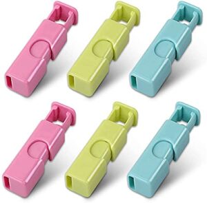 cozihom squeeze bread bag clips, bag cinches, bagel bag clips, slip grip easy squeeze & lock, assorted color, 6 pack