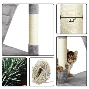 Yaheetech Cat Tree Tower Kitten Condo Scratching Post with Hammock Tunnel 51in