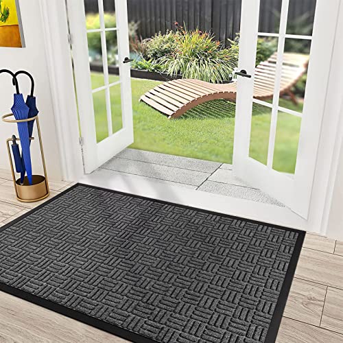 Mibao Door Mats, Extra Large Door Mat, Indoor Door Mats for Entryway, Outdoor Mats for Home Entrance，Welcome Mat Outdoor Rubber Door Mats, 46"x72", Gray