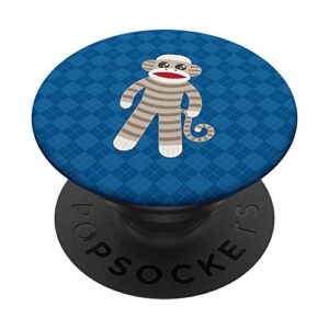 cute classic striped sock monkey popsockets swappable popgrip