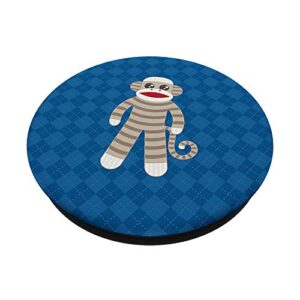 Cute Classic Striped Sock Monkey PopSockets Swappable PopGrip