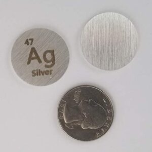 Silver (Ag) 24.26mm Metal Disc for Collection or Experiments