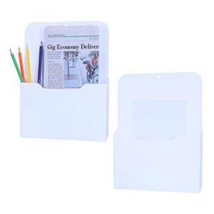 antner 2 pack magnetic file holder letter size magnetic wall file organizer office supplies mail planners case, white