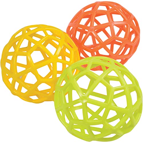 Constructive Playthings Kids Colorful Sensory Grab Balls, Multicolor (Set of 3)