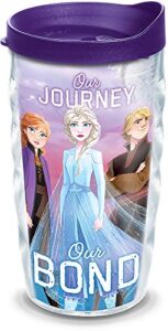 tervis disney - frozen 2 - group made in usa double walled insulated tumbler cup keeps drinks cold & hot, 10oz wavy, classic