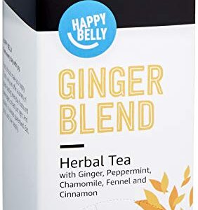 Amazon Brand - Happy Belly Ginger Herbal Tea Bags, 20 Count