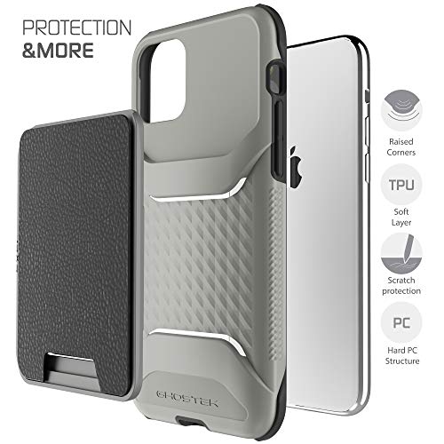 Ghostek EXEC iPhone 11 Wallet Case Credit Card Holder Works with Magnetic Car Mounts Easily Detachable for Wireless Charging Compatible Phone Cover Designed for 2019 Apple iPhone 11 (6.1 Inch) (Black)