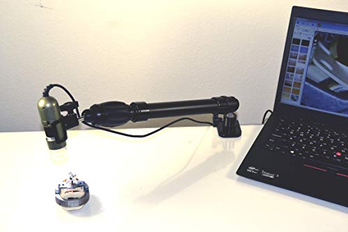 Versatile Positioning Stand for USB Microscopes with C-Clamp Base