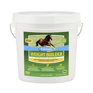 farnam weight builder horse weight supplement, helps maintain optimal weight and body condition with no sugar added, 7.5 pounds, 30 day supply