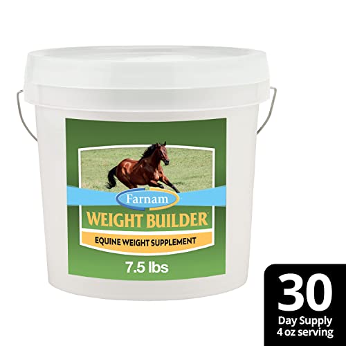 Farnam Weight Builder Horse Weight Supplement, Helps Maintain Optimal Weight and Body Condition with no Sugar Added, 7.5 pounds, 30 Day Supply