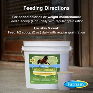 Farnam Weight Builder Horse Weight Supplement, Helps Maintain Optimal Weight and Body Condition with no Sugar Added, 7.5 pounds, 30 Day Supply