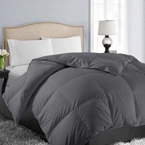 easeland all season california king soft quilted down alternative comforter reversible duvet insert with corner tabs,winter summer warm fluffy,dark grey,96x104 inches