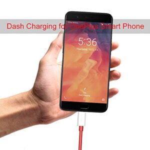 OnePlus 8 Pro Warp Charging Cable, Jelanry 6ft USB Type C Cable for OnePlus 6T Dash Charging Cable Rapid Data Syncing Rubber Coating Fast Charger Cable for OnePlus 11 10 Pro 8 7T 7 Pro 6T 5T Red 2Pack