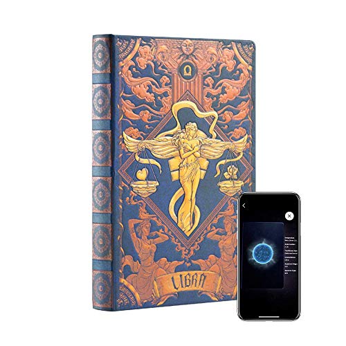 AstroReality: Zodiac 12 Constellation Astrology Notebook, Interactive Augmented Reality Experience, 8x5, 192 Pages Writing Pad Journal, Unruled Embossed Hardcover (Libra)