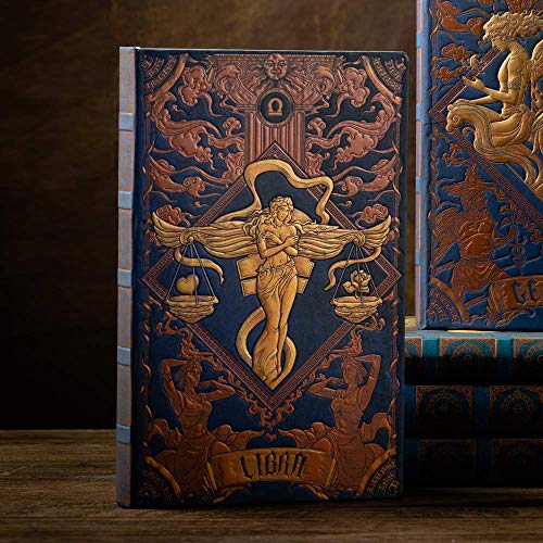 AstroReality: Zodiac 12 Constellation Astrology Notebook, Interactive Augmented Reality Experience, 8x5, 192 Pages Writing Pad Journal, Unruled Embossed Hardcover (Libra)