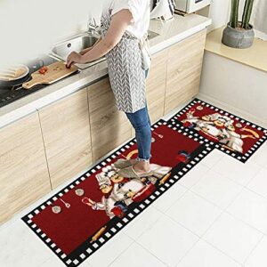 egobuy chef kitchen rugs and mats washable non skid absorbent microfiber kitchen mats for floor anti-fatigue kitchen mat set of 2 chef kitchen decoration stain resistant 15.7''x23.6'' + 15.7''x47.2'