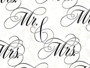 newlyweds mr. & mrs. wedding gift wrapping paper roll - 24" x 15'