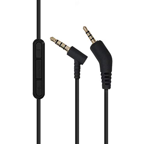 kwmobile Headphone Cable for Bose Quietcomfort 3-150cm Replacement Cord with Microphone + Volume Control - Black