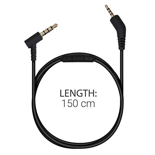 kwmobile Headphone Cable for Bose Quietcomfort 3-150cm Replacement Cord with Microphone + Volume Control - Black