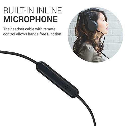 kwmobile Headphone Cable for Bose Quietcomfort 3-150cm Replacement Cord with Microphone + Volume Control - Black