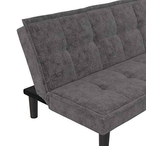 DHP Oscar Memory Foam, Full Size Armless Sofa Bed and Couch, Gray Futon,