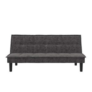 DHP Oscar Memory Foam, Full Size Armless Sofa Bed and Couch, Gray Futon,