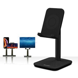 kavalan upgraded version desktop cell phone stand tablet holder, height and angle adjustable phone holder dock, compatible with tablet up to 10.5 inch (black)