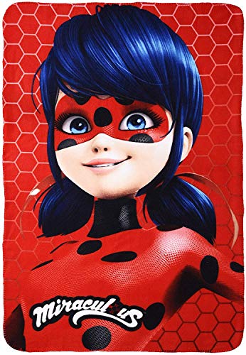 Miraculous Lady Bug Portrait Fleece Blanket 100 x 140 cm (39.5" X 55") Red