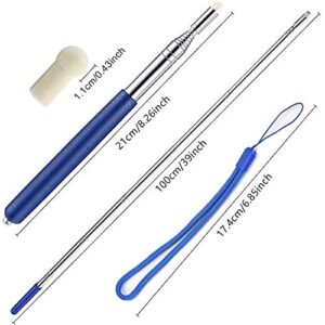 Telescopic Pointer Stick with Hand Lanyard, Teacher Pointer for Classroom, Presentation Pointers for Teachers, Hand Pointer Extendable Pointer Stick Retractable Pointer Pen Whiteboard Pointer (Blue)