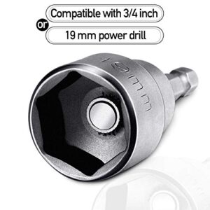 3 Pieces RV Leveling Scissor Jack Socket Drill Adapter Work with 1/4 Inch Hex Shank Tools Compatible with 3/4 Inch or 19mm Hex Drive Jacks