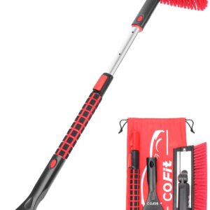 COFIT Car Snow Brush Extendable 31" to 39", Detachable Snow Removal Broom with Squeegee Ice Scraper Heavy-Duty for Car Truck SUV MPV Windshield Windows