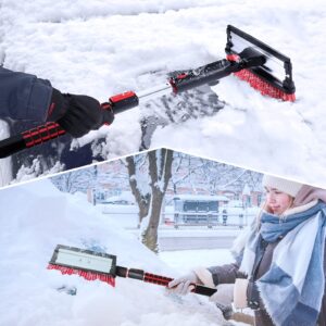 COFIT Car Snow Brush Extendable 31" to 39", Detachable Snow Removal Broom with Squeegee Ice Scraper Heavy-Duty for Car Truck SUV MPV Windshield Windows